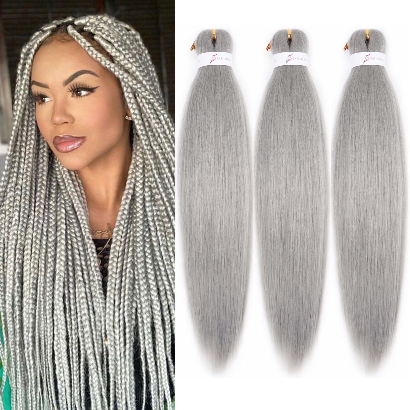 Amazon.com : ADIASAI Braiding Hair Pre Stretched 16 Inch 3 Packs